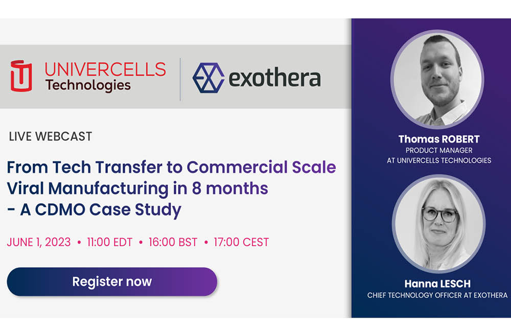 Joint webinar with Univercells Technologies – From tech transfer to commercial scale viral manufacturing in 8 months – a CDMO case study